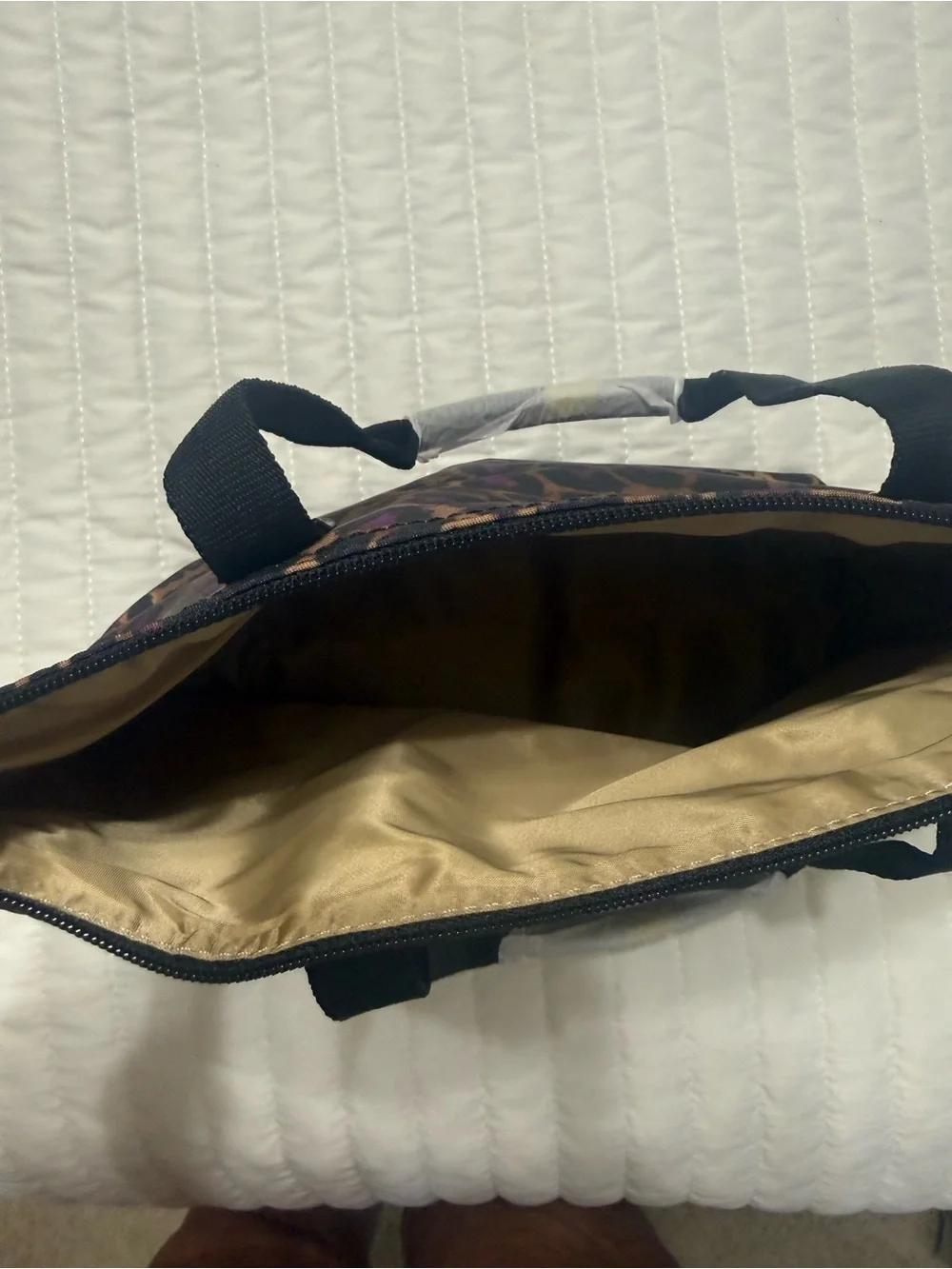 New with tag COACH Leopard-Print Tote with Purple Accents